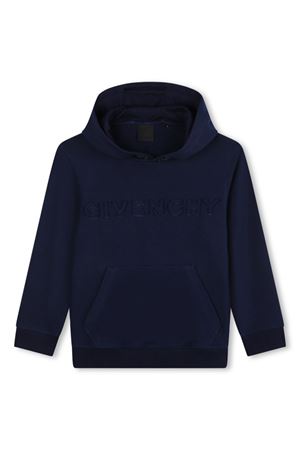 felpa in cotone blu GIVENCHY KIDS | H3033485T